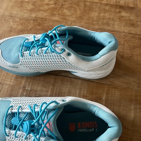 K-Swiss Teal and White Athletic Shoes - Picture 4 of 5